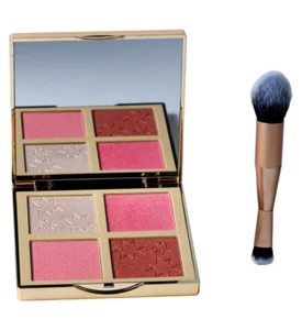 No7 Shimmer Face Palette – Blush, Highlighter & Bronzer with Applicator Brush - Picture 1 of 3