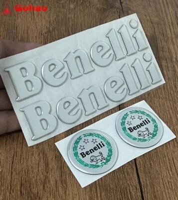 Juego de calcomanías emblema Benelli plata mate 4x para Tornado Leoncino BJ TNT BN Foto 1 de 4