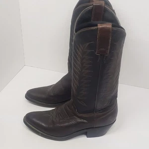 Womens VTG Justin Diamond J Brown Oiltan Leather Cowboy Boots 5.5 B Line Dance - Bild 1 von 14