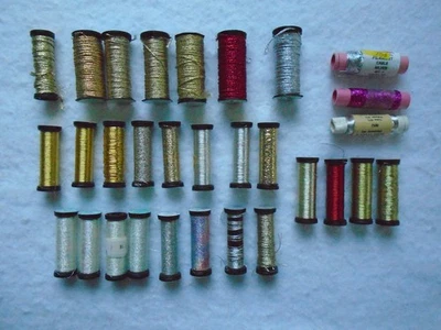 Kreinik Metallic Embroidery Threads Lot Of 30 - Image 1 of 4