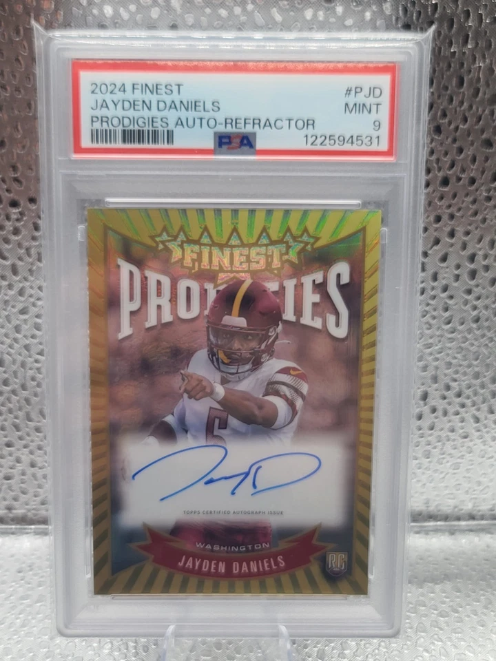 2024 Finest JAYDEN DANIELS #PJD RC Prodigies Auto Refractor Rookie - PSA 9 Foto 1 de 2
