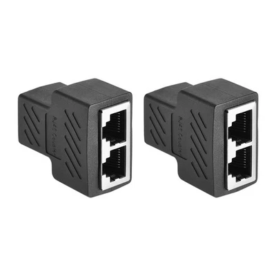 2pz RJ45 Sdoppiatore Adattatore 1 Femmina 2 Femmina LAN Rete 8P8C per Cat5 Cat6 - Immagine 1 di 4