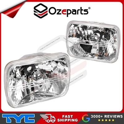 Pair Plastic Lens Crystal Clear Head Light Lamp For Holden Rodeo 1978~2003 - Image 1 of 4