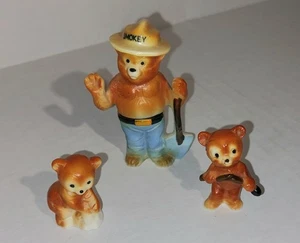Smokey the Bear and his forest frineds ceramic 60's figurines set of three minty - Picture 1 of 7