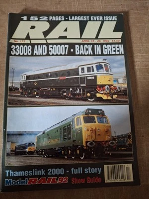 Rail magazine: No. 172: Apr15-28  1992 : 33008 & 50007 BACK IN GREEN:(D) - Image 1 of 4