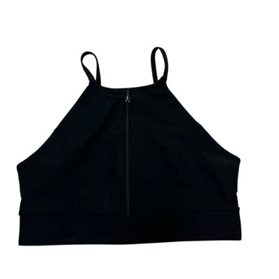 Top corto Becca para mujer L Negro Cierre frontal Activo Cuello alto Y2K 90s Gimnasio Entrenamiento Foto 1 de 4