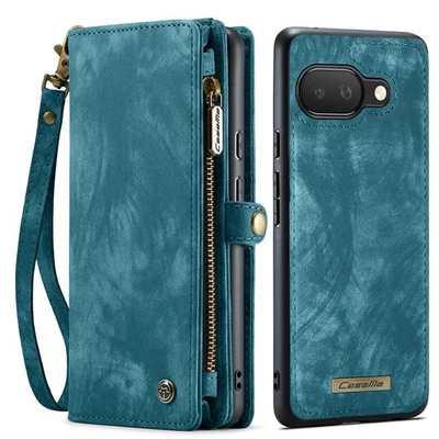 Wallet Case For Google Pixel 10 Pro XL/9A Zipper Leather Card Slot Cover+Lanyard - Image 1 of 4