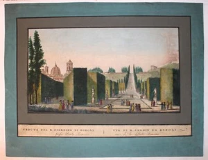Firenze Florenz Giardino di Boboli Jardin de Zocchi Carboni 1754 Kupferstich - Bild 1 von 1