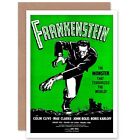 Movie Film Frankenstein Monster Karloff Horror Shelley Blank Greeting Card