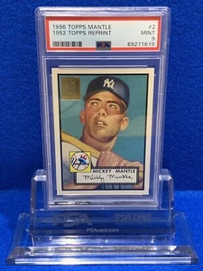 Tarjeta Topps Mickey Mantle 1996 #2 (1952 Topps) PSA 9 ¡Como nueva! Yankees de Nueva York - Imagen 1 de 5
