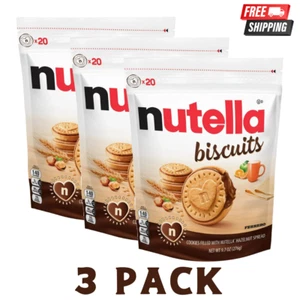 Nutella Biscuits Cookies filled with Nutella Hazelnut Spread, 9.7 OZ ( 3 Pack) - Picture 1 of 1