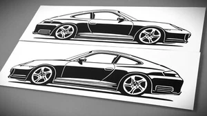 Porsche 996 Carrera 4S Sticker Silhouette Porsche 911 996 4S Aufkleber schwarz - Bild 1 von 10