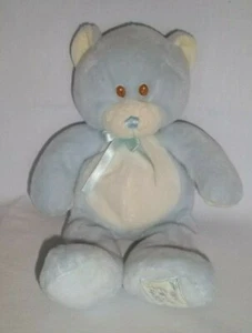 2010 TOYS R US 12" Plush MY FIRST TEDDY Bear BLUE White Baby Stuffed Animal Toy - Picture 1 of 4