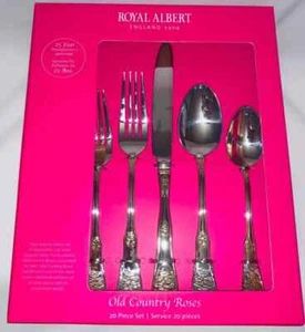 Royal Albert Old Country Roses Stainless Flatware 20 Piece Set - Picture 1 of 3