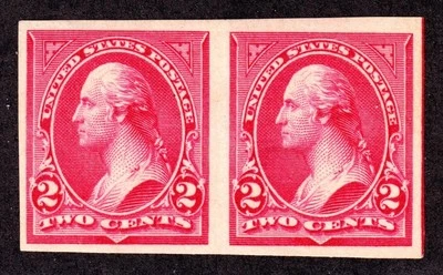 US 267P5 2c Washington Proof Pair on Stamp Paper VF OG H SCV $200 - Image 1 of 2