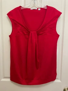 COUNTRY ROAD red top Size M NEW sleeveless t-shirt pleat front - Picture 1 of 11