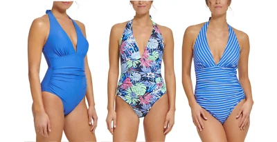 Nuevo con etiquetas Traje de baño Tommy Hilfinger halter de una pieza para mujer Tallas 4-8 $100 FF295 Foto 1 de 4