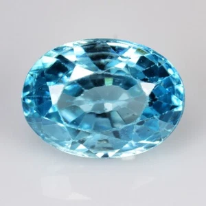 Untreated Blue Zircon Cambolite 1.57 Cts Oval Sparkling Natural Loose Gemstone - Picture 1 of 3