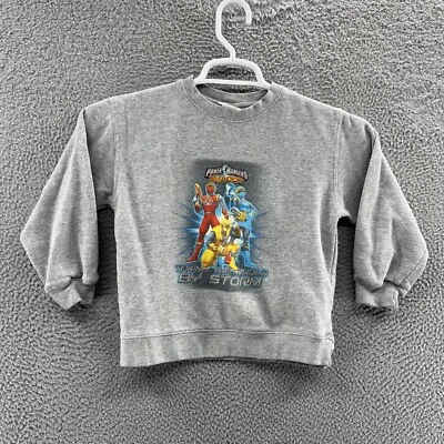 Sudadera DE COLECCIÓN Power Rangers Niños 6 Pequeña Gris Ninja Storm Gráfico Y2K Foto 1 de 4