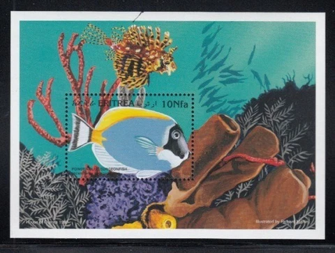 ERITREA Powder Blue Tang MNH souvenir sheet Cover