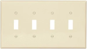 Leviton 4-Gang Midway Switch Wandabdeckplatte NEU Elfenbein - Bild 1 von 5
