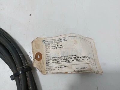 HIRSCHMANN 031-101-100-136 CABLE ASSY PRESS TRANS 16 FT P/N 031101100136 - Image 1 of 4