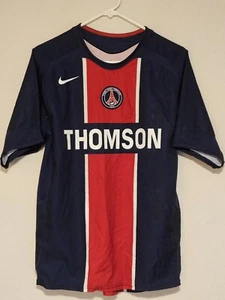 Camiseta de fútbol local vintage PSG para hombre pequeña Nike 2005 2006 azul rojo - Imagen 1 de 12