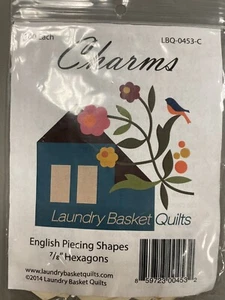 WÄSCHEKORB QUILTS ENGLISCHES PAPIER STÜCKELN CHARMS MIT ZITATEN 7/8" SECHSECKE - Bild 1 von 2
