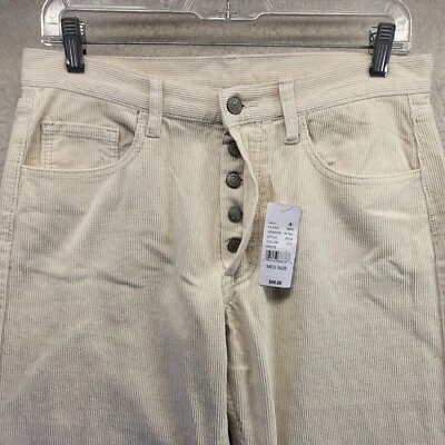 NOVO J Galt Jeans Feminino Médio Creme Botão Mosca Lavagem Leve Calça de Veludo Novo com etiquetas - Imagem 1 de 4