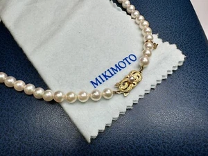 Beautiful MIKIMOTO White 6-7mm Round Pearl 18" Necklace With 18K Yellow Clasp - Picture 1 of 12