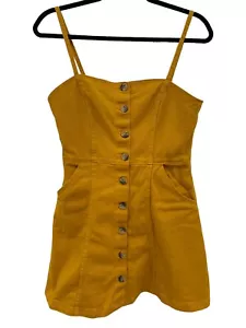 H&M Divided Damen Minikleid 10 senfgelb Knopfleiste ärmellos Y2K - Bild 1 von 8
