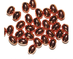 Cuentas metálicas metalizadas de cobre brillante ovaladas de melón de 8 mm - Imagen 1 de 3