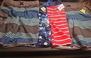 NWT Boys Size 10 Swimming Shorts Lot Of 3 /Multi Color - Picture 1 of 15