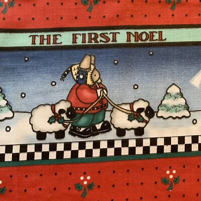 Tela de coser vintage Daisy Kingdom 1st Noel colección navideña 1990 92" x 44" Foto 1 de 4