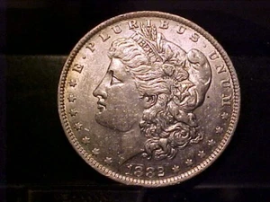 1882 O/s MORGAN DOLLAR AU plus STRONG OVER MINTMARK - Imagen 1 de 2