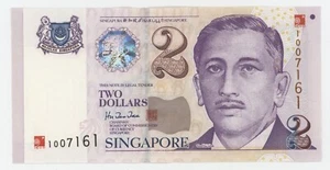 Singapur 2 Dollars 2000 Pick 45 UNC Stempelglanz Banknote Millenium - Bild 1 von 2