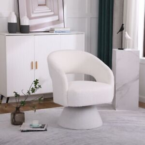 New ListingModern Swivel Open Back Accent Chair, Round Barrel Chair for Living Room Bedroom