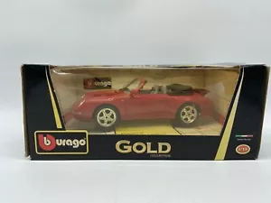 PORSCHE 911 CORSA CABRIOLET RED MODEL CAR - BURAGO - 1:18 SCALE - Picture 1 of 4