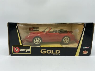 MODELLINO AUTO PORSCHE 911 CARRERA CABRIOLET ROSSA - BURAGO - SCALA 1:18 - Immagine 1 di 4