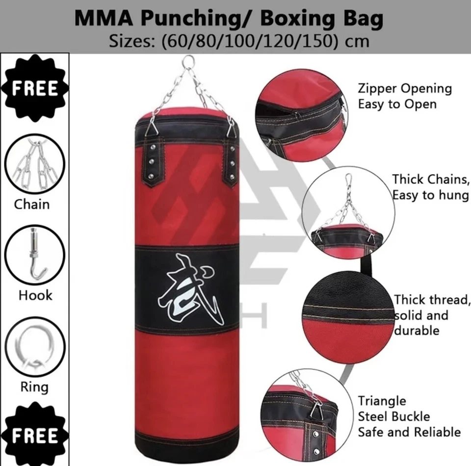 3H fitness Punching Bag MMA GYM SANDA MUAY THAI punching bag sandbag [120cm] - Image 1 of 4