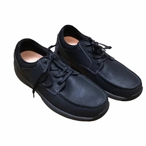 Orthofeet Mens Shoes Size 11 Medium Black Leo Leather Orthopedic Oxford Laces - Picture 1 of 6