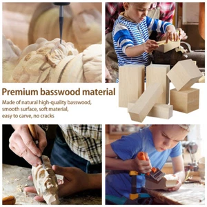 6Pcs Basswood Carving Block Natural Smooth Wood Carving Block Portable VV - Picture 1 of 12