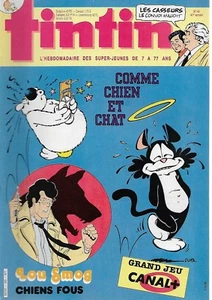 TINTIN N° 586 DE 1986 COMME NEUF . COUVERTURE CUBITUS, LOU SMOG - Picture 1 of 1