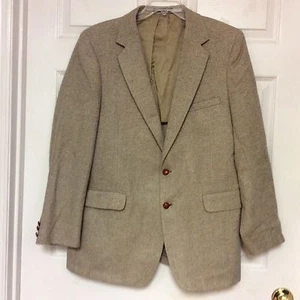 Andhurst Mens Blazer Size 43 R Light Brown Wool Collared Two Button 77 - Picture 1 of 7