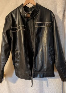 Vintage Faux Leather Men's Moto Jacket Sz. Small See Pictures  - Picture 1 of 23