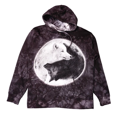 Sudadera con Capucha Wolf Para Hombre Pequeña Gris Montaña Yin Yang Polar Pullover Lobos Foto 1 de 4
