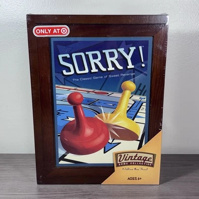 SORRY! Vintage Game Collection Wooden Wood Box Case Bookshelf Edition BRAND NEW - Image 1 of 4