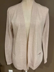 Cárdigan suéter Charter Club cachemir avena tostado frente abierto suave de lujo XS - Imagen 1 de 7