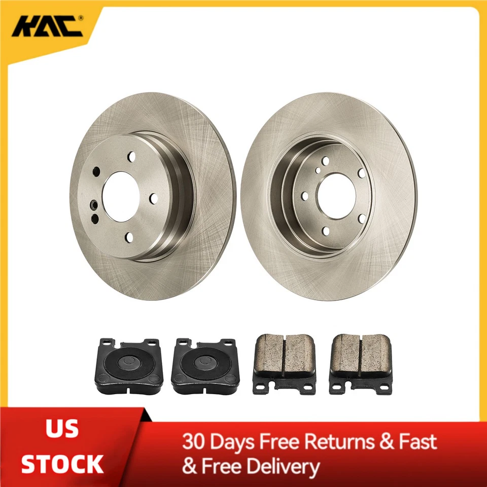 Rear Brake Rotor & Pads Kit for Mercedes-Benz 1996-1997 E320 1999-2000 CLK430 Foto 1 de 4