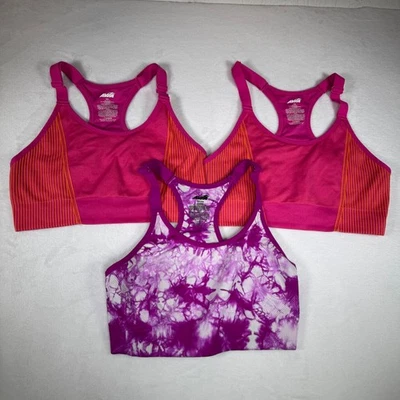 Lote de 3 sujetadores deportivos Avia para mujer rosa naranja tie dye púrpura XXL 2XG espalda deportiva Foto 1 de 4
